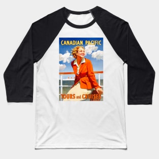 Vintage Travel Poster Canada Tours and Cruises Baseball T-Shirt